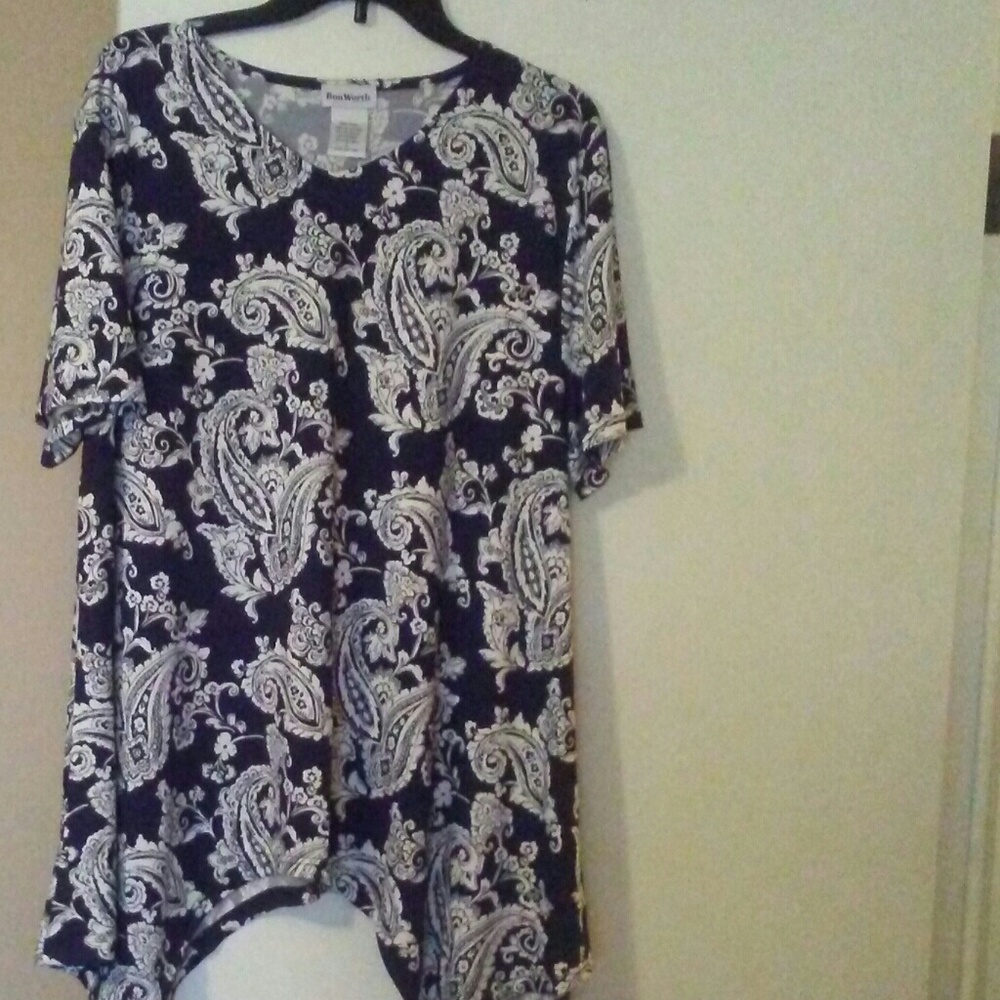 Navy blue and white high low top
